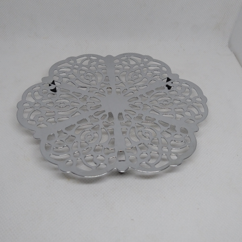 Vintage Irvinware Chrome Footed Trivet MCM Hot Plate